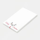 Moderne schattige abstracte kerstredeers op wit post-it® notes (Schuin)