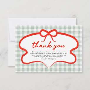 Moderne Schattige Appel van Onze Oog Baby Shower G Bedankkaart