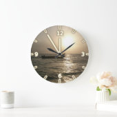 Moderne Schattige Boat Sunset Grote Klok (Huis)