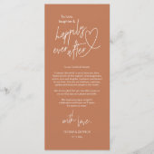 Moderne schattige, bruiloft plaats instelling dank programmakaart (Voorkant)