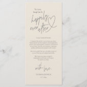 Moderne schattige, bruiloft plaats instelling dank programmakaart (Voorkant)