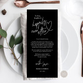 Moderne schattige, bruiloft plaats instelling dank programmakaart