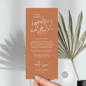 Moderne schattige, bruiloft plaats instelling dank programmakaart