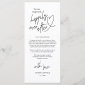 Moderne schattige, bruiloft plaats instelling dank programmakaart (Voorkant)