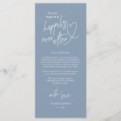 Moderne schattige, bruiloft plaats instelling dank programmakaart (Voorkant)