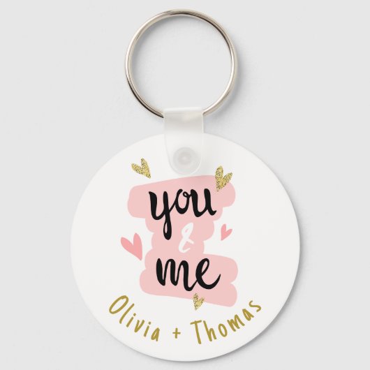 Moderne schattige cadeautjes van jou en ik Valenti Sleutelhanger (Voorkant)