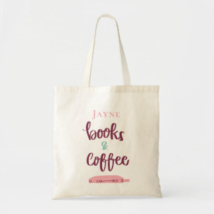 Moderne Schattige Elegante Boeken & Koffie Voor Ha Tote Bag