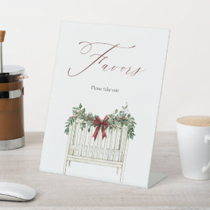 Moderne Schattige Elegante Kerstman Baby Baby Show Reclamebord Met Voetstuk