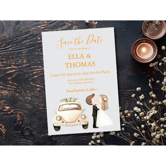 Moderne Schattige Fluitketeltekst Save The Date