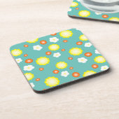 Moderne schattige gradient Daisy bloemen patroon m Bier Onderzetter (Linkerzijde)