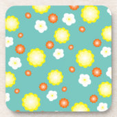 Moderne schattige gradient Daisy bloemen patroon m Bier Onderzetter (Voorkant)