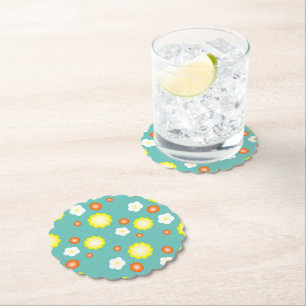 Moderne schattige gradient Daisy bloemen patroon m Kartonnen Onderzetters
