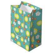 Moderne schattige gradient Daisy bloemen patroon m Medium Cadeauzakje (Voorkant Gekanteld)