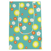 Moderne schattige gradient Daisy bloemen patroon m Medium Cadeauzakje (Achterkant)