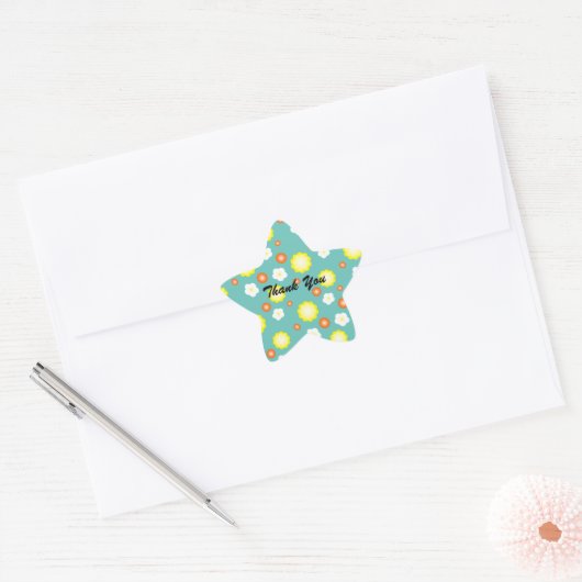 Moderne schattige gradient Daisy bloemen patroon m Ster Sticker (Envelop)