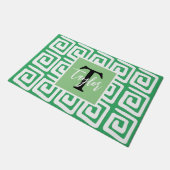Moderne, schattige groene griekse sleutel, monogra deurmat (Schuin)