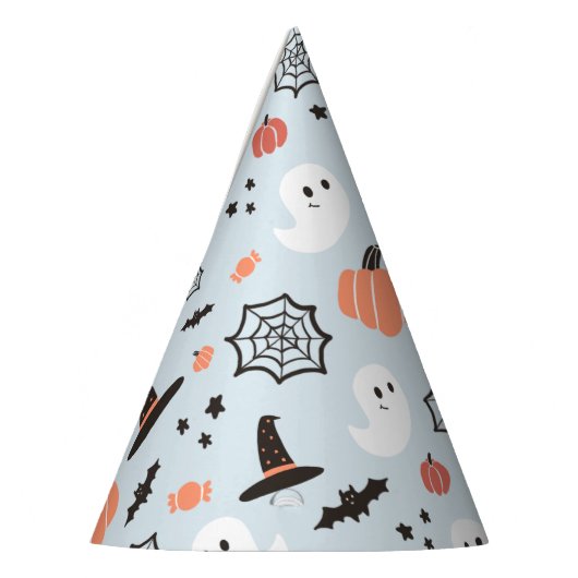 Moderne schattige Halloween blauwe verjaardag Feesthoedjes (Links)