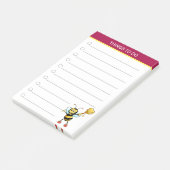 Moderne, schattige hommel op de Bourgogne Post-it® Notes (Schuin)
