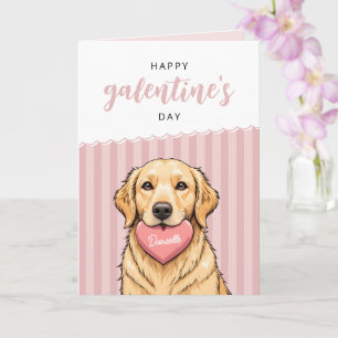 Moderne Schattige Hond met Hart Gelukkige Galentin Kaart