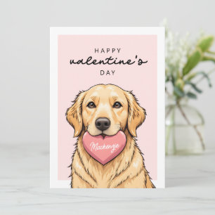 Moderne Schattige Hond met Hart Gelukkige Valentij Kaart