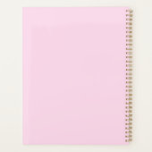 Moderne Schattige Inspiratie Roze en Rode Monogram Planner (Achterkant)