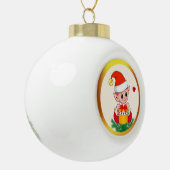Moderne Schattige Kerst Elf Keramische Bal Ornament (Links)