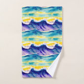 Moderne schattige kleurrijke zomerzon Blauw Geel Bad Handdoek (Handdoek)