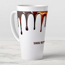 Moderne schattige, koele koffie druipende aangepas latte mok