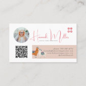 Moderne Schattige Llama's | Foto QR Code Visitekaartje (Achterkant)
