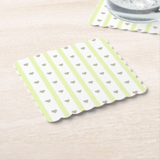 Moderne schattige pastel achtergrond strepen en ha kartonnen onderzetters (Gebogen)