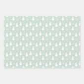 Moderne, schattige patroonsanta l snowman en tree  inpakpapier vel (Voorkant)