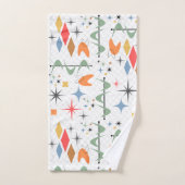 Moderne, schattige retro atoomsterborst lijnwit bad handdoek (Handdoek)