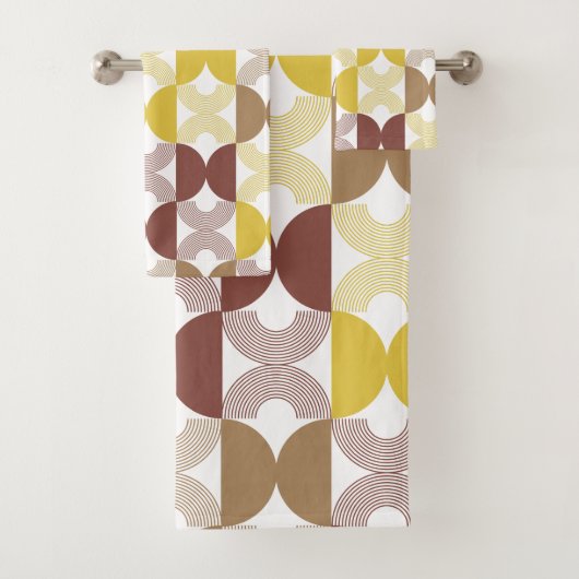 Moderne, schattige retro patroon Kunelegant Bad Handdoek (Insitu)