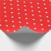Moderne schattige rode en witte stippen cadeaupapier (Hoek)