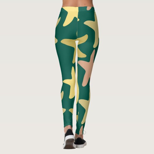 Moderne schattige ster vis Nautische oefening Groe Leggings (Achterkant)
