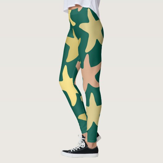 Moderne schattige ster vis Nautische oefening Groe Leggings (Links)