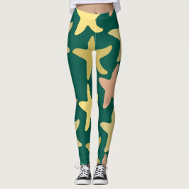 Moderne schattige ster vis Nautische oefening Groe Leggings