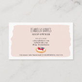 Moderne, schattige waterverf taart bakkerijschrift visitekaartje (Achterkant)