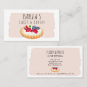 Moderne, schattige waterverf taart bakkerijschrift visitekaartje (Voorkant / Achterkant)