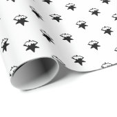 Moderne schattige witte en zwarte sneeuwsterren Ke Cadeaupapier (Rol Hoek)