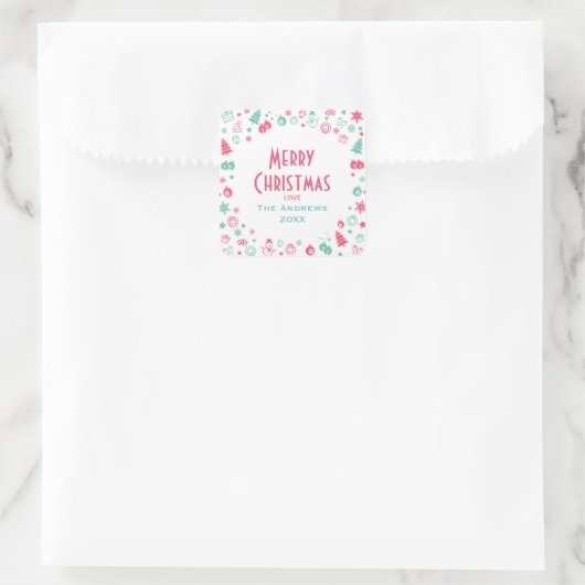 Moderne Schattigee aangepaste kerstcadeau labels (Tas)