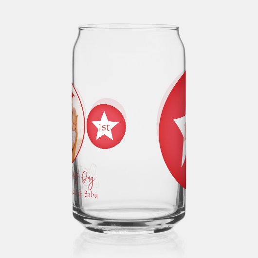 Moderne Schattigee Baby Keepsake Daddy Eerste Vade Blikvorm Glas (Links)