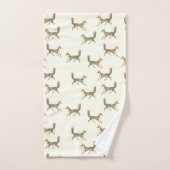 Moderne Schattigee Beige Fox Pattern op Ivoor Bad Handdoek (Handdoek)