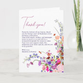 Moderne Schattigee Bloemen Wildflowers 1e verjaard Bedankkaart (Voorkant)