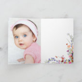 Moderne Schattigee Bloemen Wildflowers 1e verjaard Bedankkaart (Binnen)