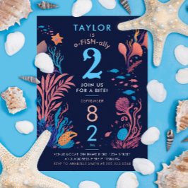 Moderne Schattigee Blue Ocean Nautical Fish Kids V Kaart