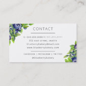 Moderne Schattigee Blueberry Cake Bakkerij Pastry  Visitekaartje (Achterkant)