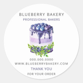 Moderne Schattigee Blueberry Cake gebak Bakkerij B Ronde Sticker