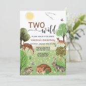 Moderne Schattigee bosdieren Twee wilde 2e verjaar Kaart (Staand voorkant)