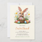 Moderne Schattigee Bunny Rabbit Paasbrunch Kaart (Voorkant)